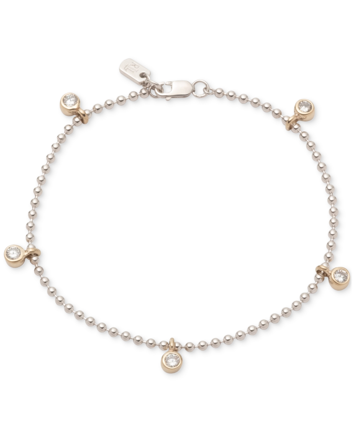 Cubic Zirconia Sterling Silver Flex Bracelet - Crystal Wh