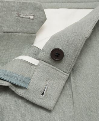 Men's Linen Pleated Bermuda Shorts