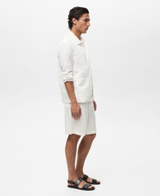 Men's Pockets Linen Overshirt