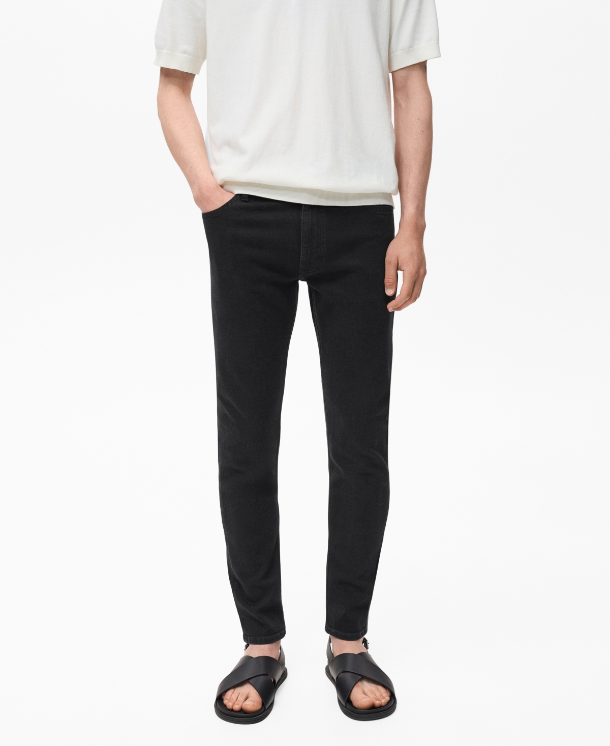 Mango Men's Jude Skinny-fit Jeans In Black