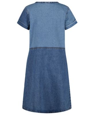 Clavin Klein Big Girls Patchwork Denim Dress