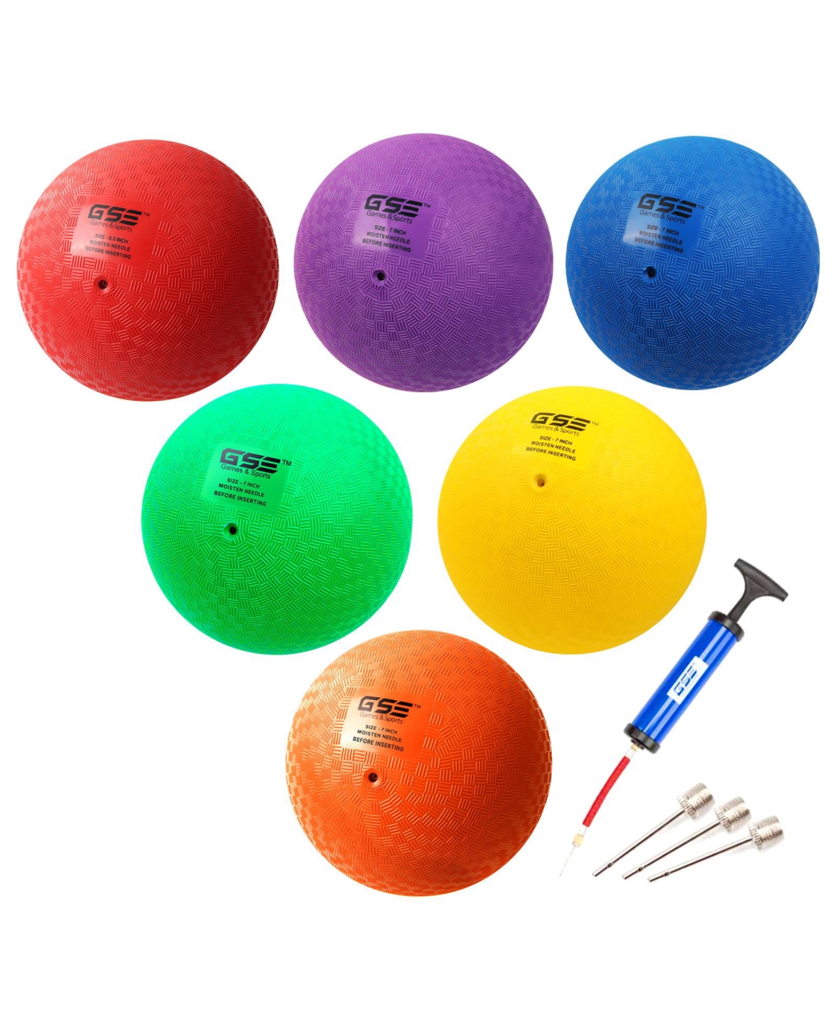 Set of 6 Multi-colored Playground Balls, Kickball, Bouncy Dodge Ball, Handball for Indoor and Outdoor - Multi-color