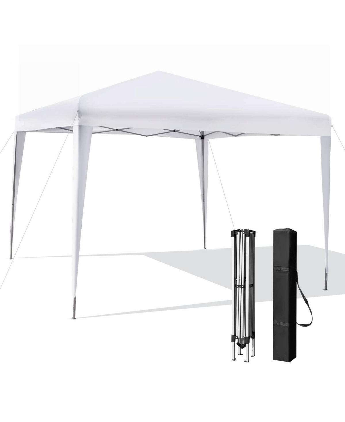 10 x 10 Feet Outdoor Pop-up Patio Canopy for Beach and Camp - White