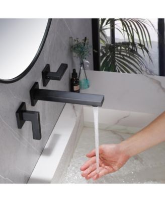 Two-Handle Wall Mounted Bathroom Faucet