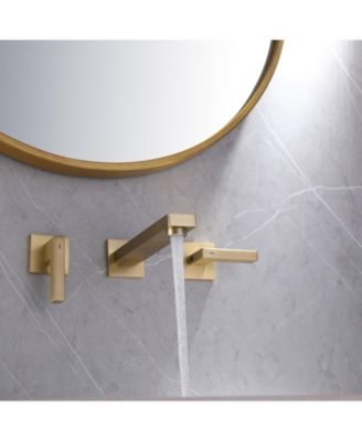 Two-Handle Wall Mounted Bathroom Faucet