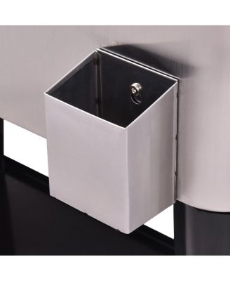 80 Quart Patio Rolling Stainless Steel Ice Beverage Cooler