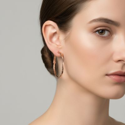 Textured Rope Round Hoop Earrings For Women