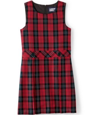 School Uniform Girls Plaid Jumper Top of Knee