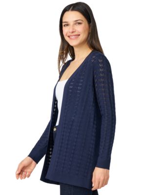 Women's Pointelle Open-Front Cardigan 
