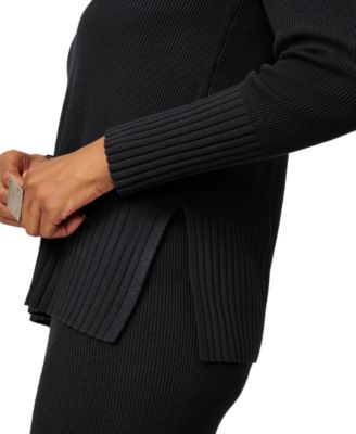 Women's Ribbed-Knit V-Neck Tunic & Pant Sweater Set 