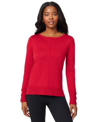 Melissa Paige - Women's Button-Cuff Lightweight Tunic Sweater
