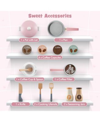Wooden Kids Kitchen Playset with Coffee Maker for kids