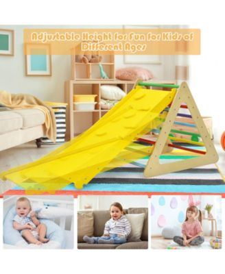 3 Piece Toddler Triangle Set Montessori with 2 Climbing Triangles and 1 Ramp