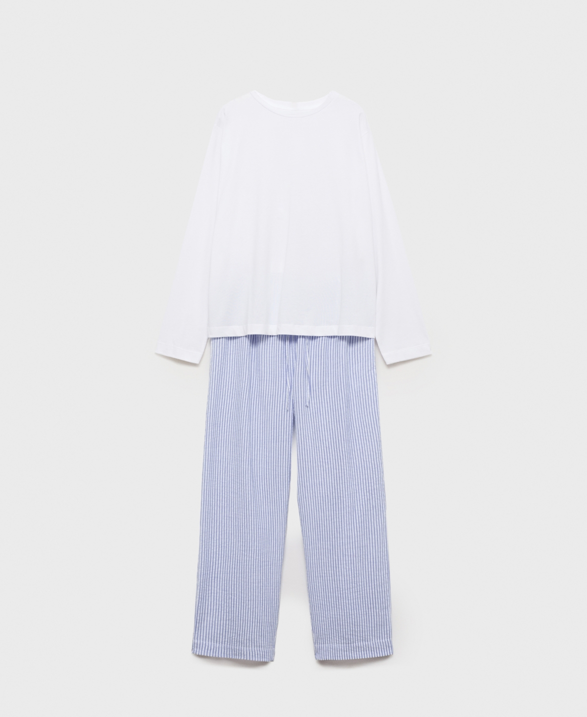 Mango Women's 2-piece Seersucker Striped Pajamas In White