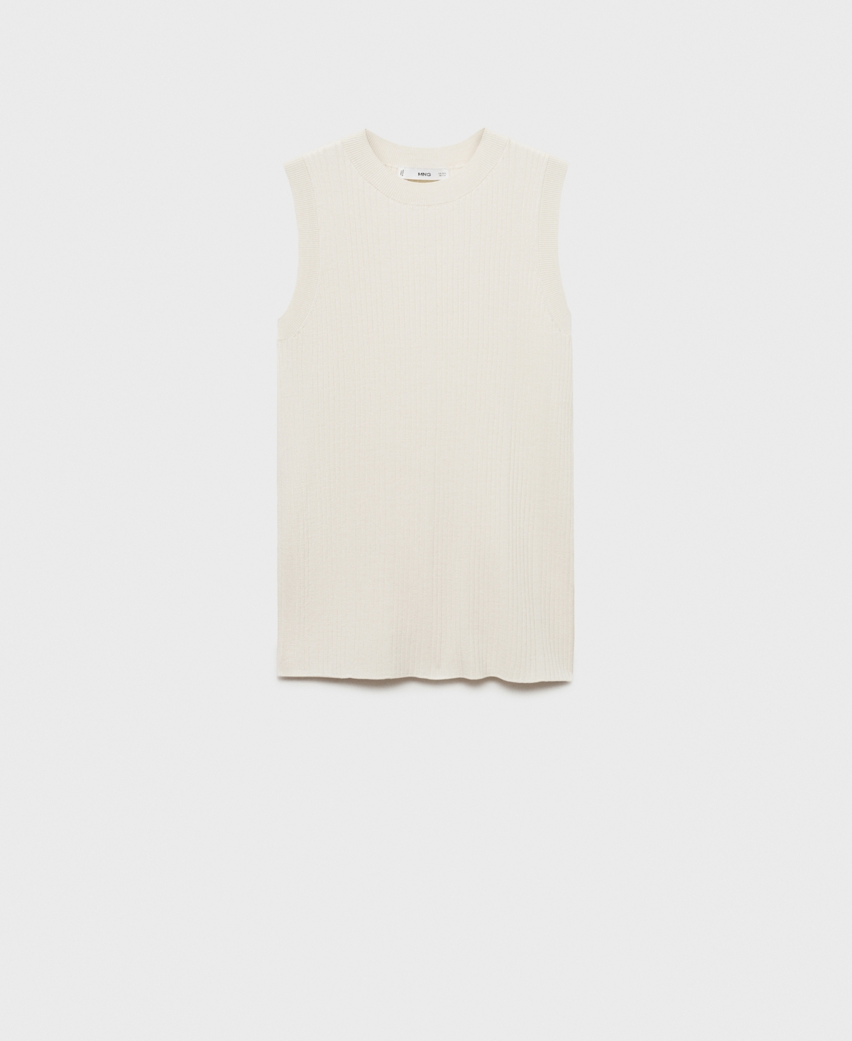 Women's Side Openings Ribbed Top - Ecru