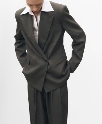 Women's Oversized Double-Breasted Suit Jacket