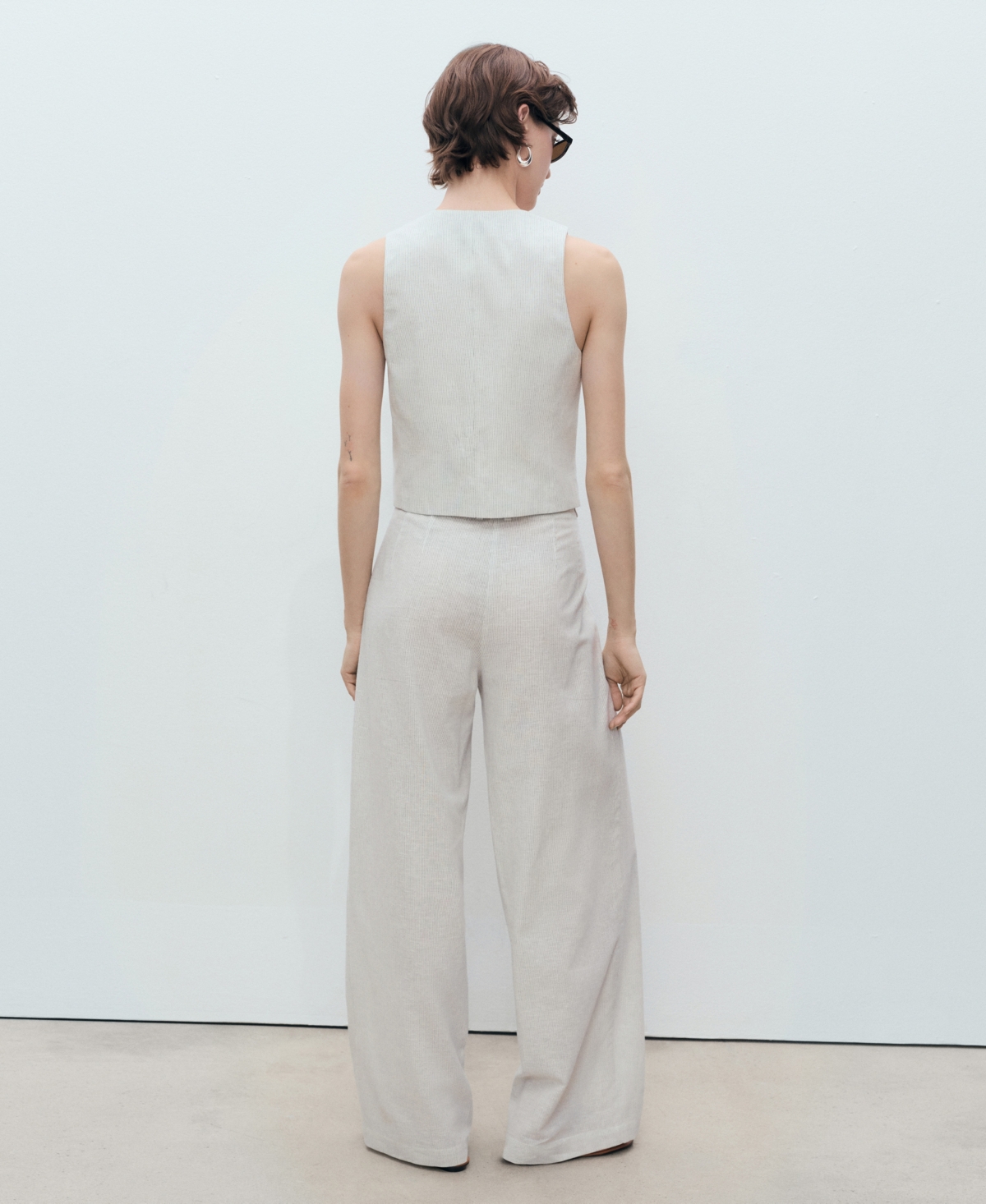 Mango Women's Linen-Blend Suit Vest