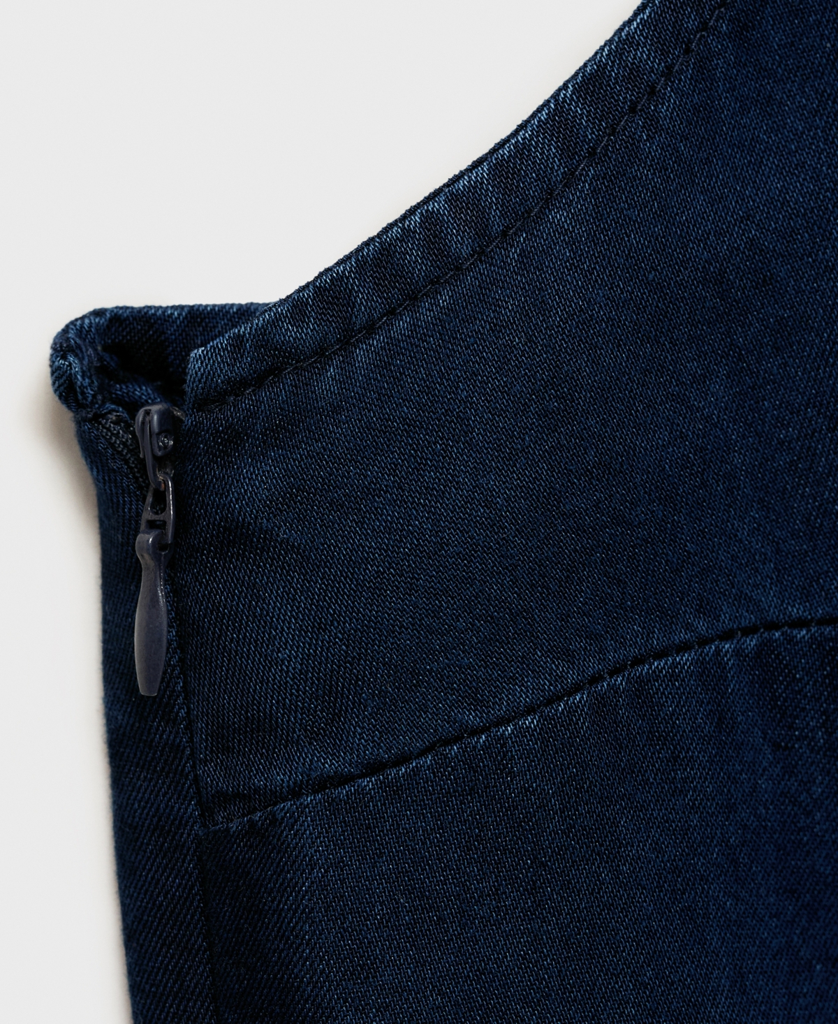 Mango Women's Gathered Side Denim-effect Top In Blue