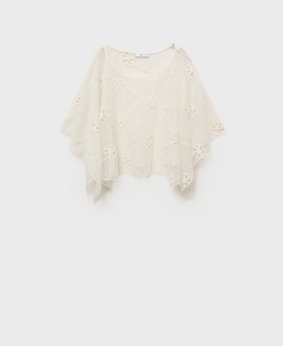 Mango Women's Embroidered Flower Top In White