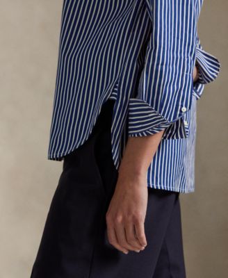 Women's Relaxed-Fit Striped Cotton Shirt