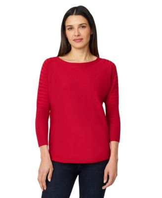 Women's Boatneck Button-Back Dolman-Sleeve Sweater