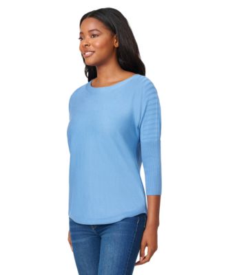 Women's Boatneck Button-Back Dolman-Sleeve Sweater
