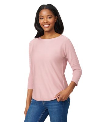 Women's Boatneck Button-Back Dolman-Sleeve Sweater