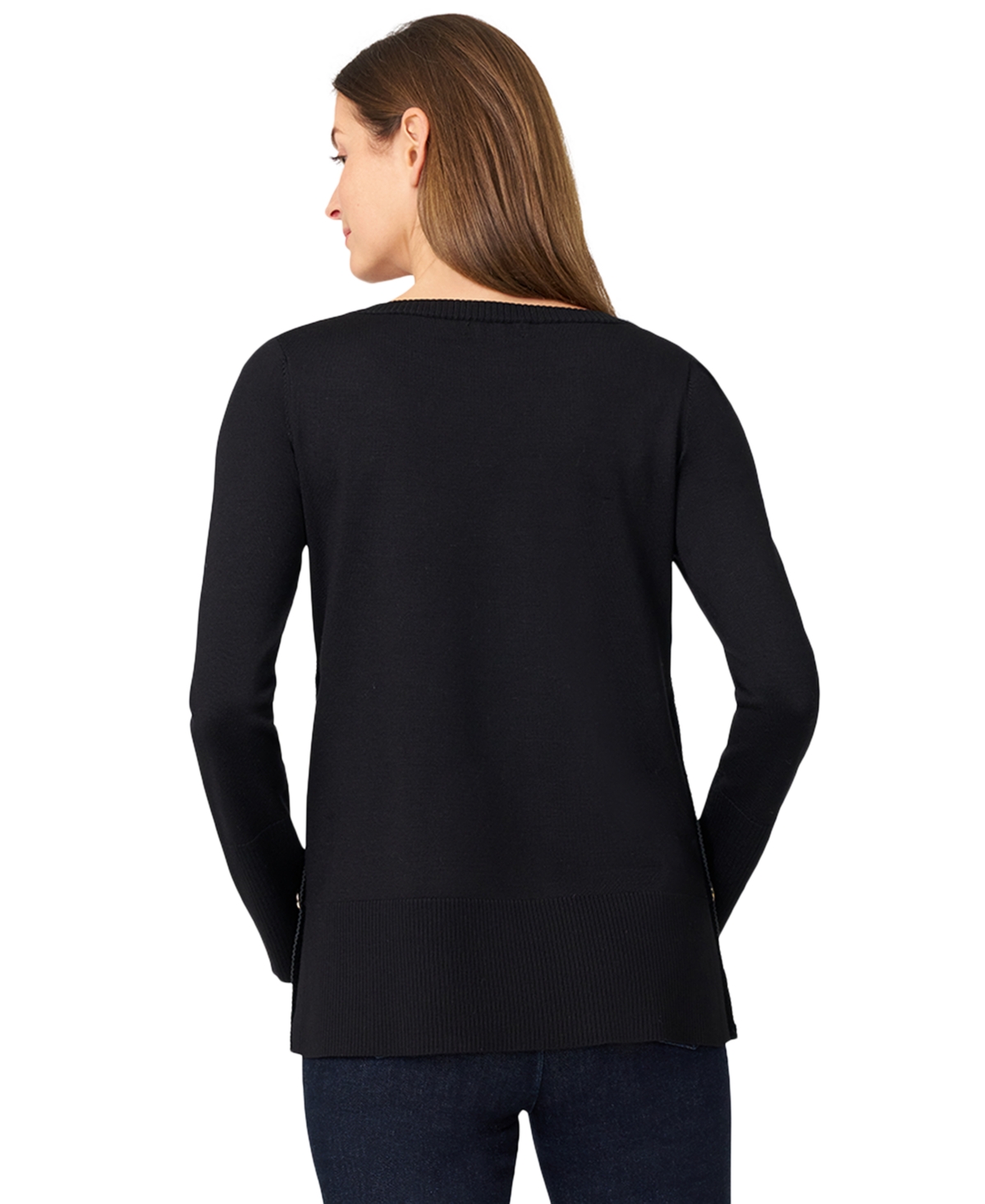 Melissa Paige Womens Button Rayon Blouse In Black