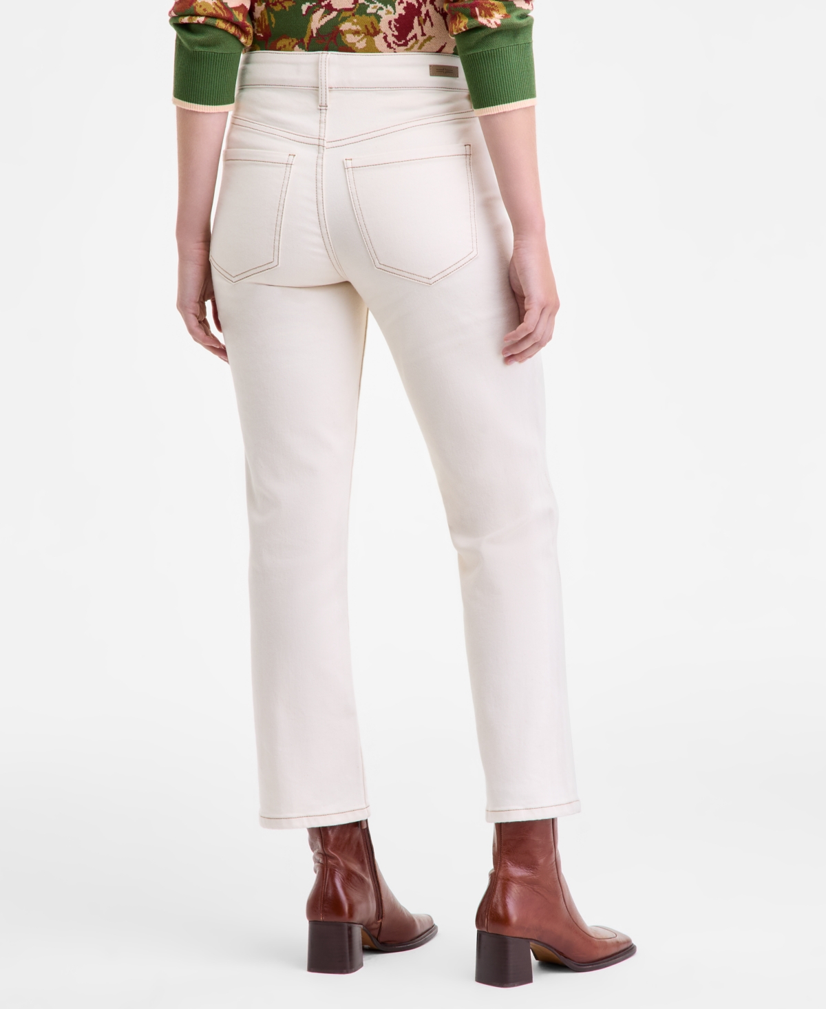 Liverpool Los Angeles Women's Kennedy Mid-rise Crop Straight Jeans In White