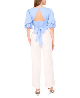 Women's The Lona Square-Neck Blouson-Sleeve Blouse