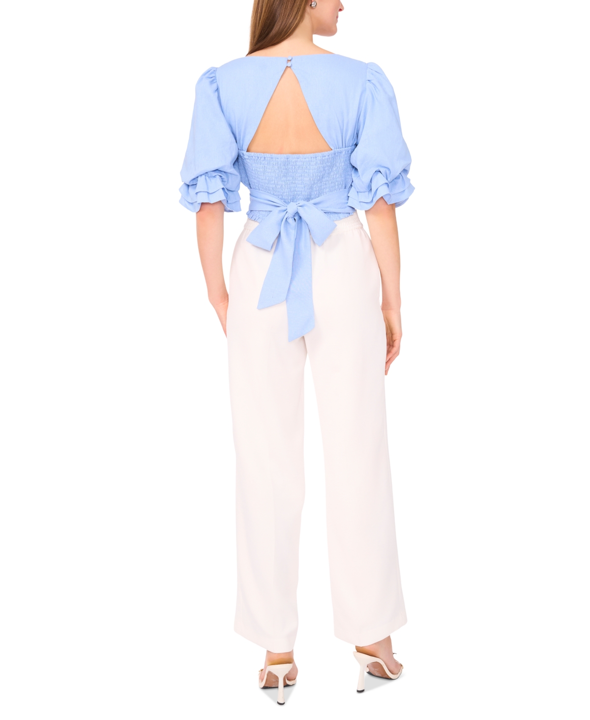 Parker Women's The Lona Square-neck Blouson-sleeve Blouse In Blue