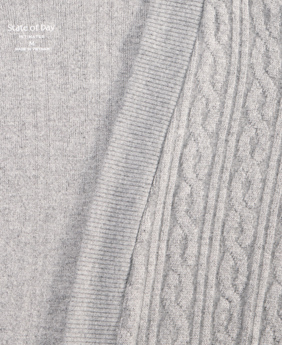 State Of Day Women's Cable-knit Duster Robe, Macy's Exclusive In Gray