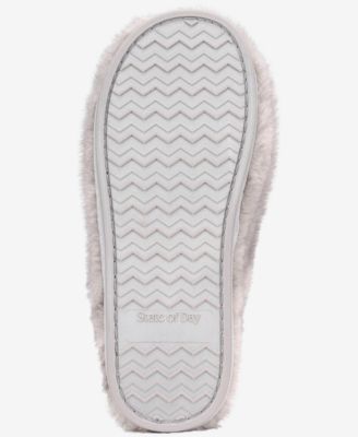 Women's Boxed Two-Tone Faux-Fur Slide Slippers, Macy's Exclusive