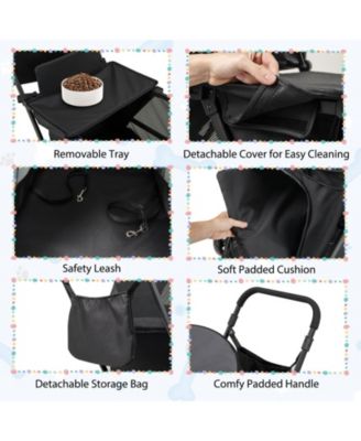 Dog Stroller for Medium Small Senior Elderly Dogs with Dual Entry