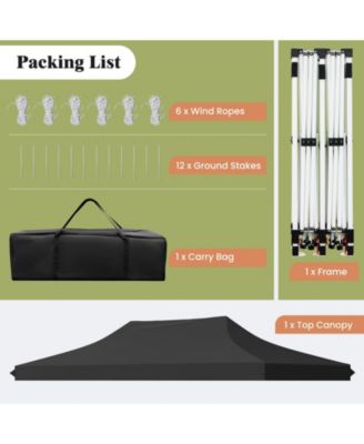 10 X 20 FT Pop up Canopy Tent Foldable Portable Outdoor Gazebo with Carry Bag