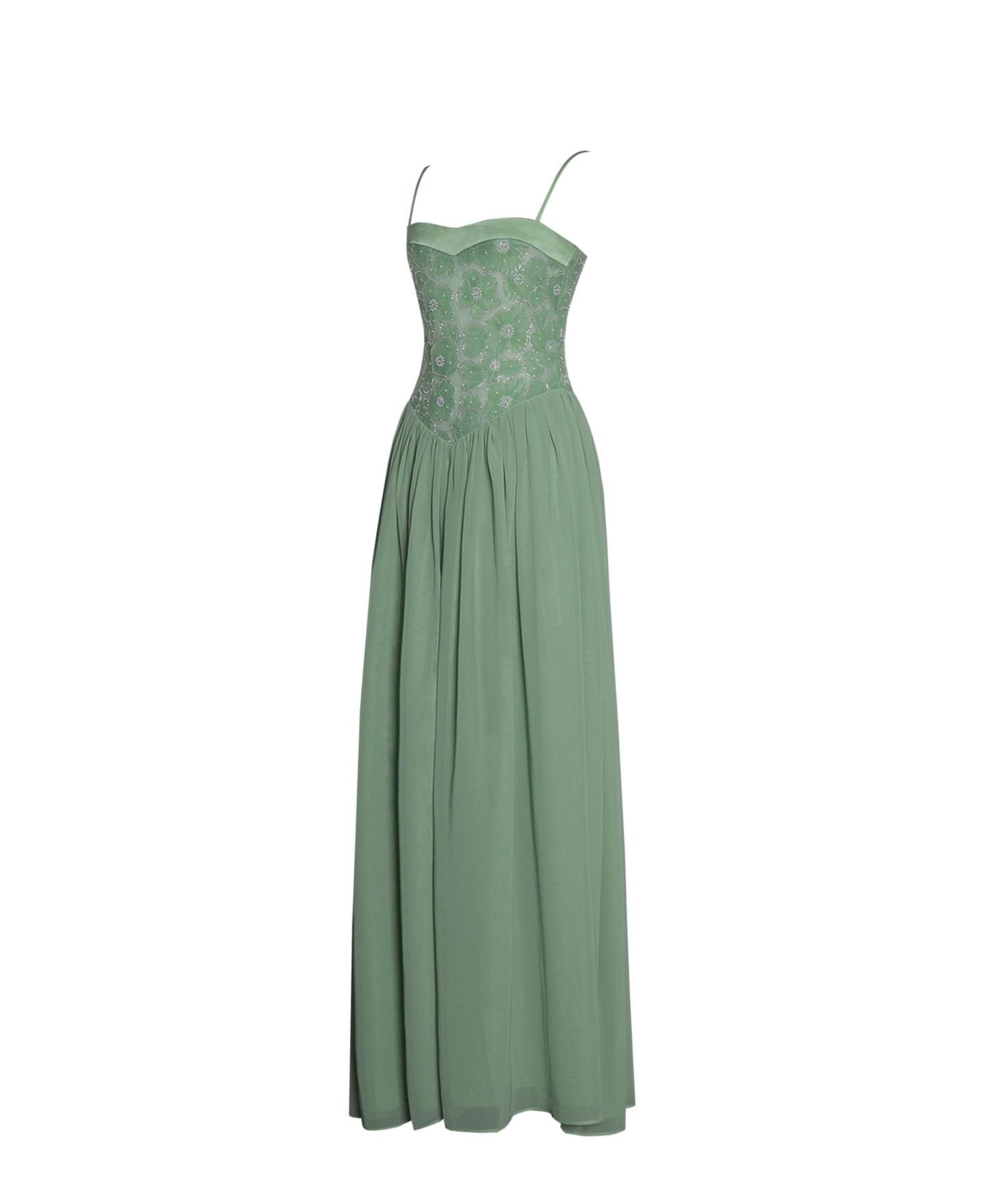 Женское платье Miss Circle Ucille Sage Green Embroidered Chiffon Maxi, цвет: Зелёный — фото 9