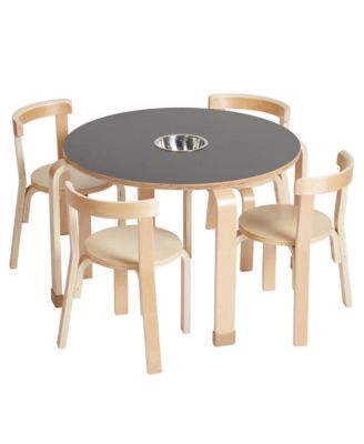 Bentwood Chalkboard Table and Curved Back Chair Set - Natural