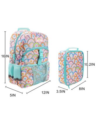 Colorful Rainbow Collage 2-Piece 16" Backpack & Lunch Kit Set