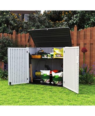 34.3"D x 53.2"W x 47.1"H Resin Outdoor Storage Shed with Reinforced Floor