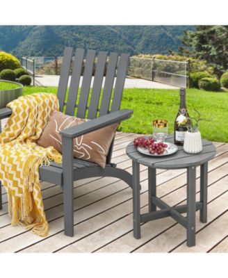 Set of 2 18 Inch Round Weather-Resistant Adirondack Side Tables