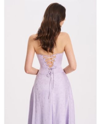 Women's Raegan Taro Purple Jacquard Rouched Maxi Dress