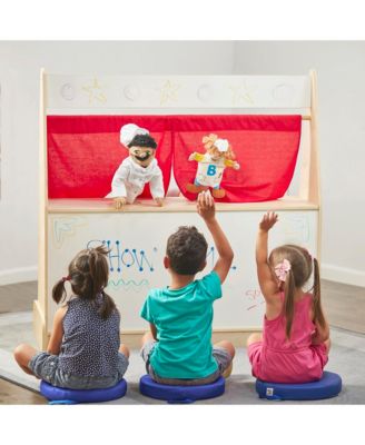 SoftZone Floor Cushions, Round, Blue, 6-Piece