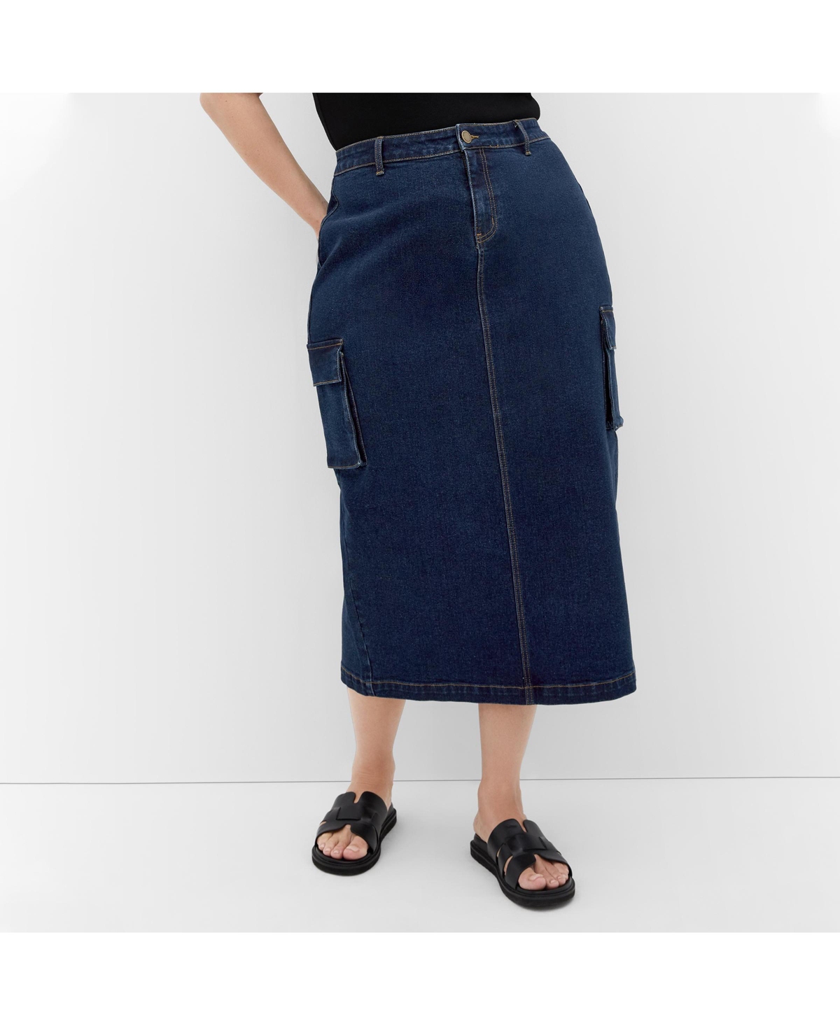 Plus Size Raya Skirt - Dark wash