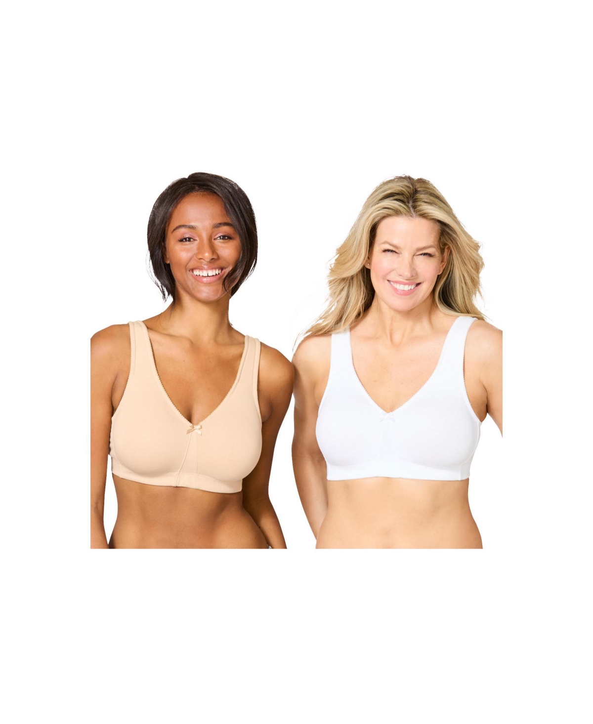 Plus Size 2-Pack Cotton Full Coverage Bra - Shell pink pack