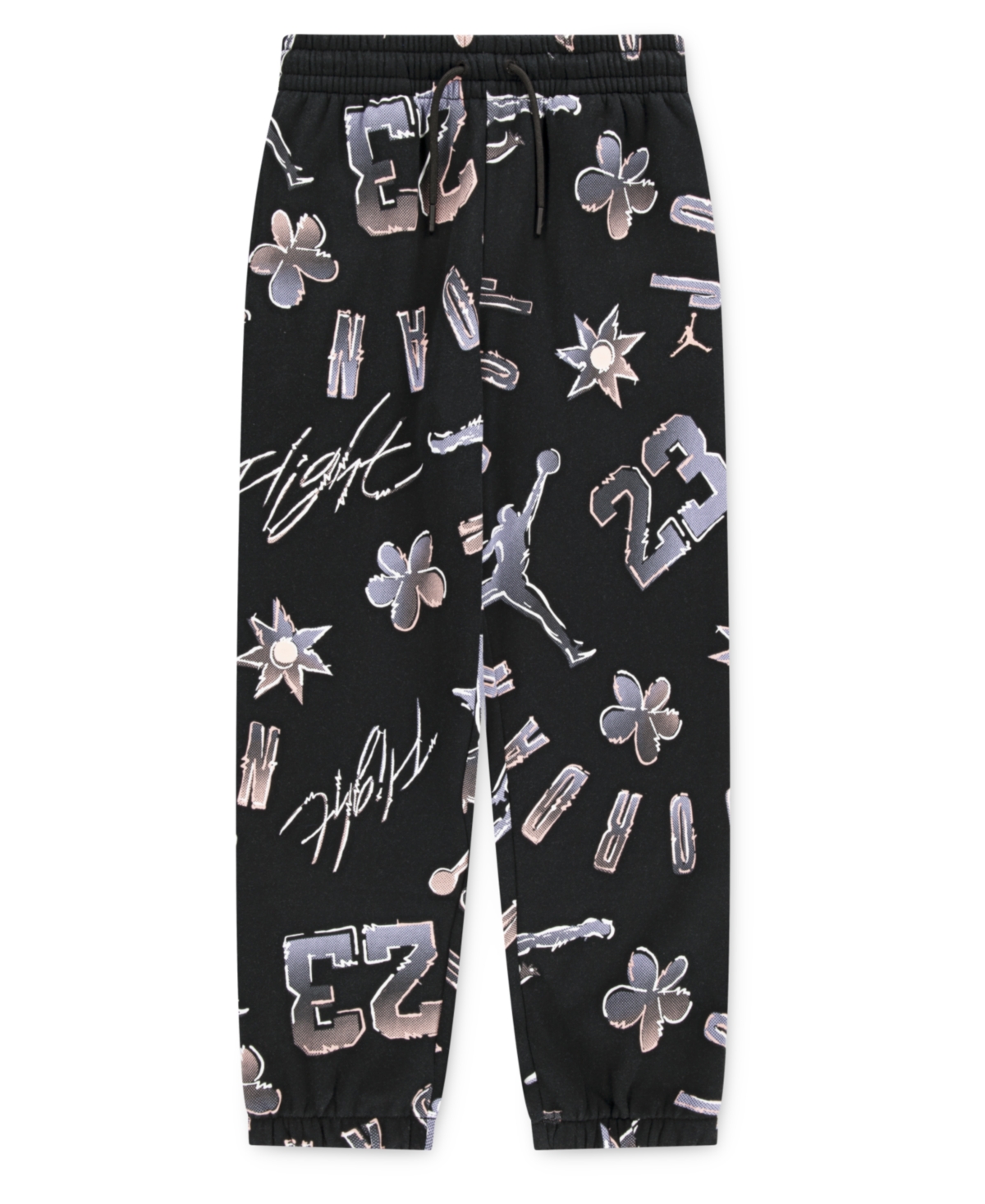 Jordan Big Girls 23 Throwback Fleece Pants - Black