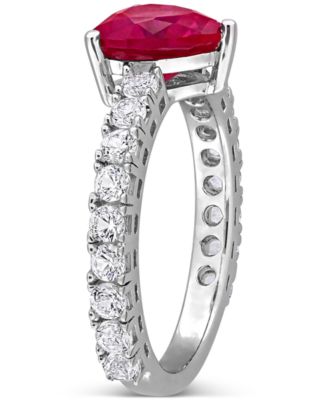 Ruby (3/4 ct. t.w.) & White Sapphire (1 ct. t.w.) Band in Sterling Silver