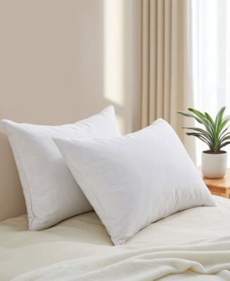 UNIKOME 100% Cotton Goose Down and Feather 2-Pack Pillows - Macy's 
