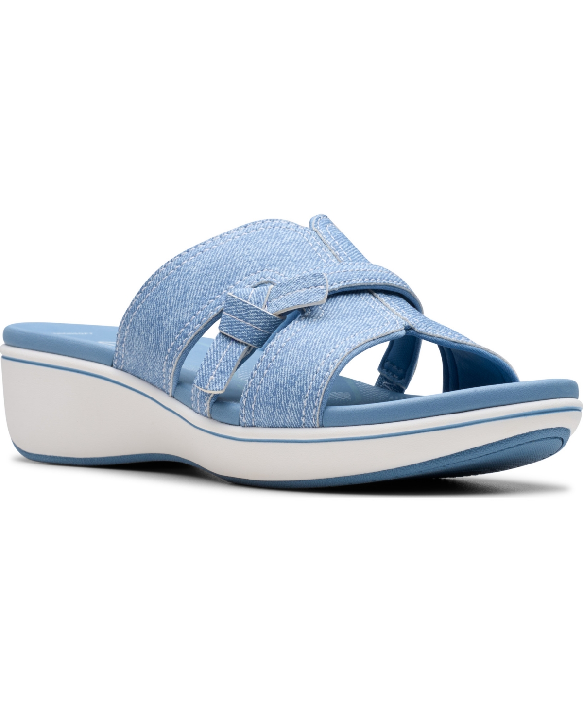 Cloudsteppers Women's Breeze Rae Mia Slip-On Flat Sandals - Denim Blue Interest