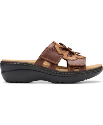 Merliah2 Belle Flower Leather Wedge Sandals