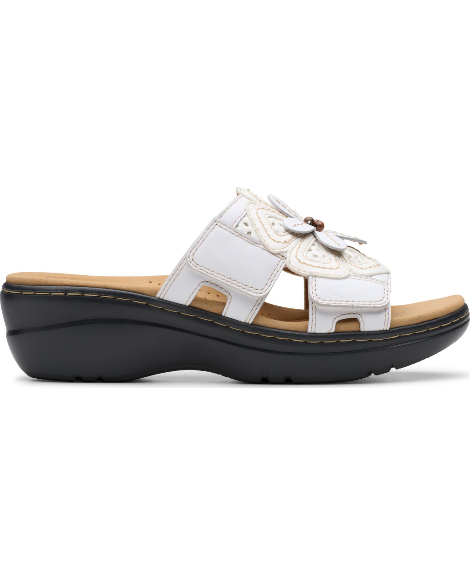 Merliah2 Belle Flower Leather Wedge Sandals